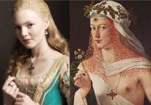 Lucrézia Borgia interprétée par Hallyday Grainger et peinte par Bartolomeo Veneto