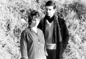 Bernadette Lafont et Jean-Claude Brialy dans "Le beau Serge" de Claude Chabrol, 1959