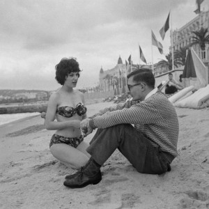 Bernadette Lafont avec Claude Chabrol, probablement à la fin de années 50