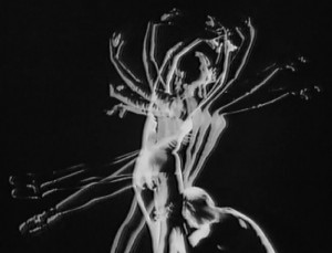 une image de "Pas de deux" ( 1968), du réalisateur canadien Norman Mc LAREN( 1914-1987)