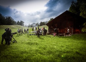 Ambiance de tournage pour le portrait de Nicolas de Flue, prise en juin2012 / Photo Daniel Amann