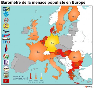 Une carte des "populismes" euiropéens selon ARTE